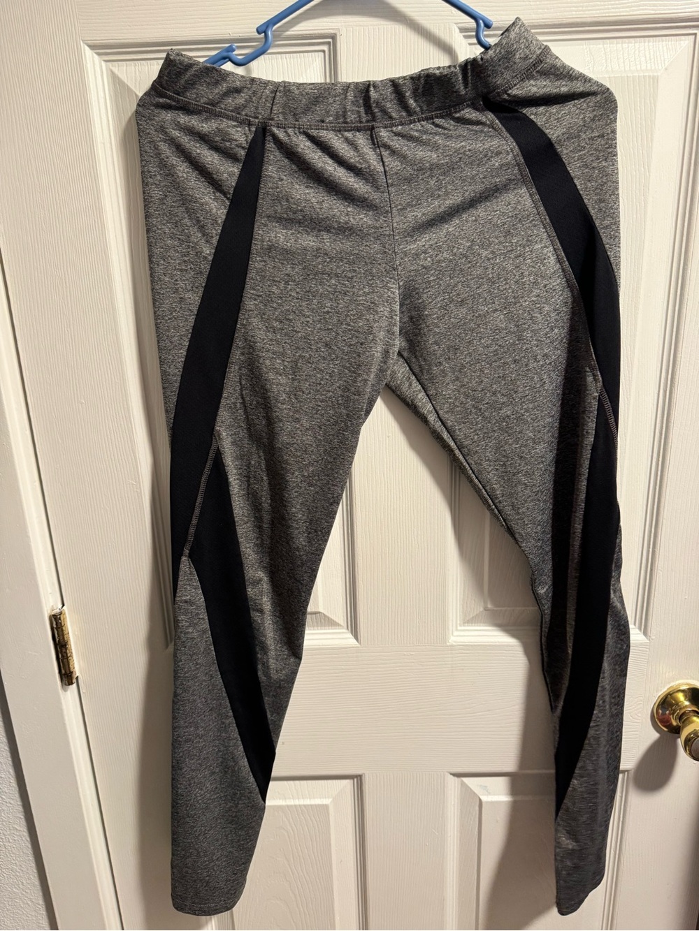 Andrea Jovine Gray Leggings with Black Side Panels